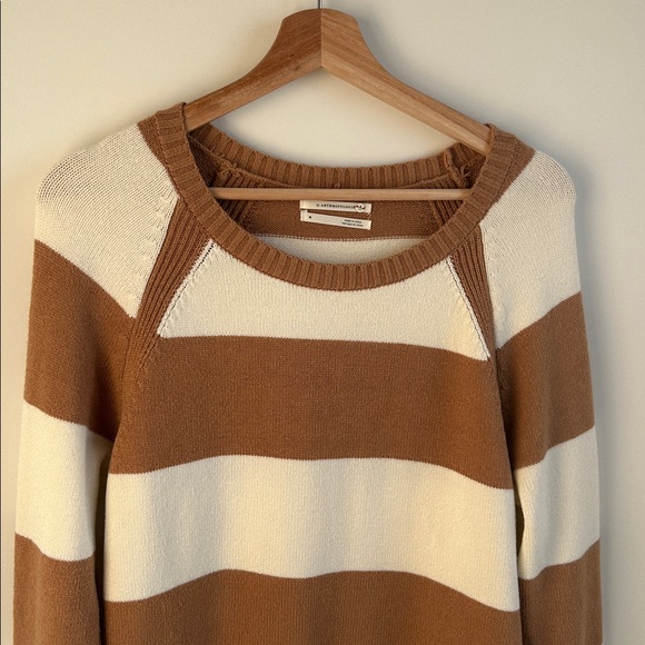 Anthropology Striped Tan and Cream Sweater - Picture 6 of 11